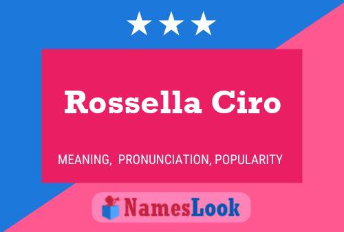 Rossella Ciro Name Poster