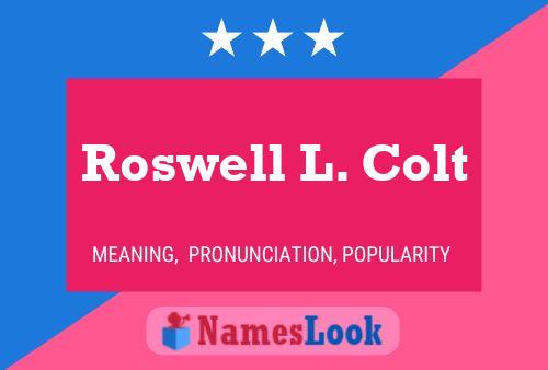 Roswell L. Colt Name Poster