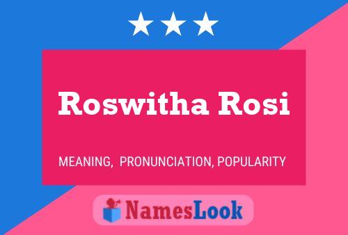 Roswitha Rosi Name Poster