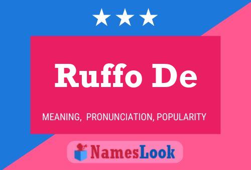 Ruffo De Name Poster