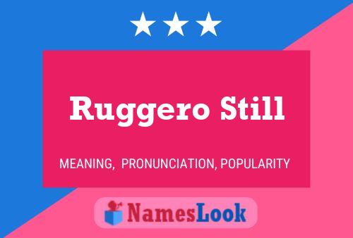 Ruggero Still Name Poster