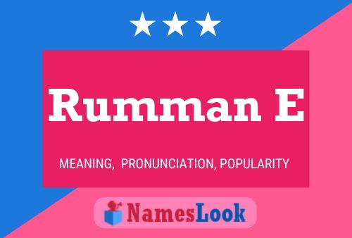 Rumman E Name Poster