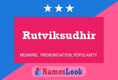 Rutviksudhir Name Poster