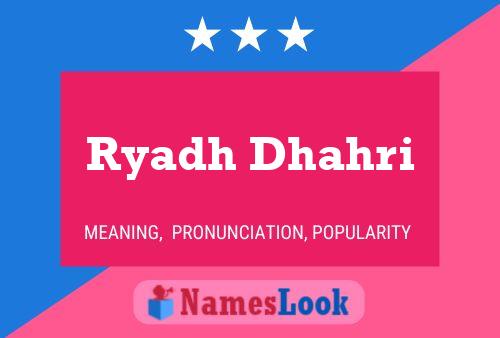 Ryadh Dhahri Name Poster