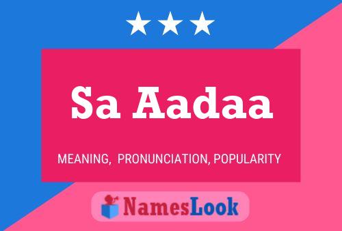 Sa Aadaa Name Poster