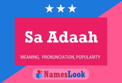 Sa Adaah Name Poster