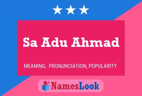 Sa Adu Ahmad Name Poster