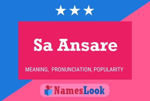 Sa Ansare Name Poster