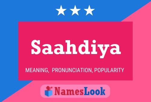 Saahdiya Name Poster