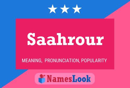 Saahrour Name Poster