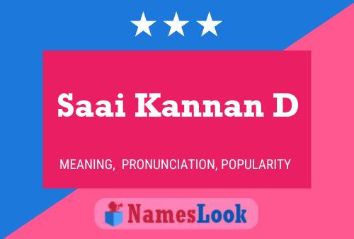 Saai Kannan D Name Poster