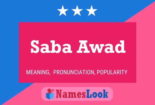 Saba Awad Name Poster