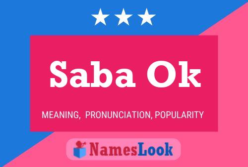 Saba Ok Name Poster