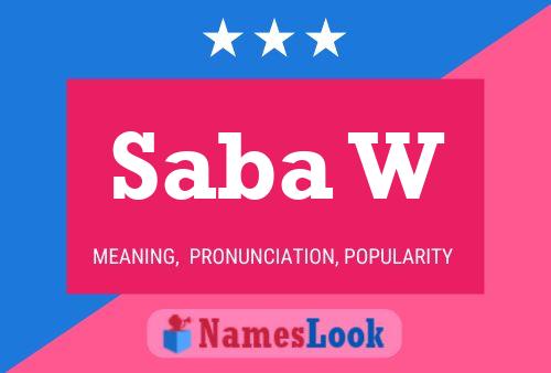 Saba W Name Poster