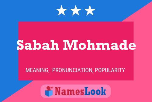 Sabah Mohmade Name Poster