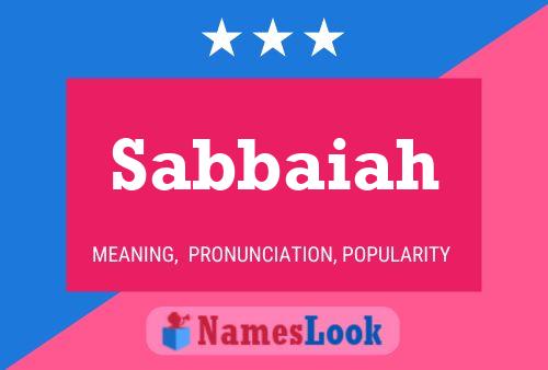 Sabbaiah Name Poster