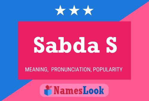 Sabda S Name Poster