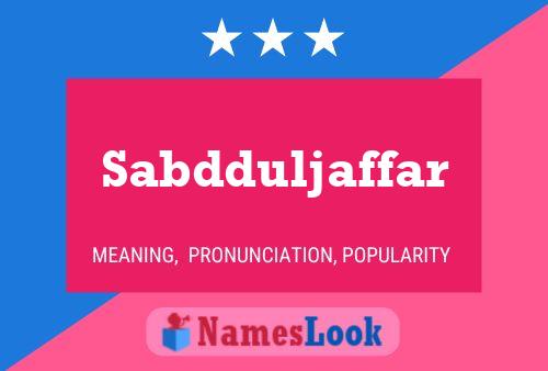 Sabdduljaffar Name Poster