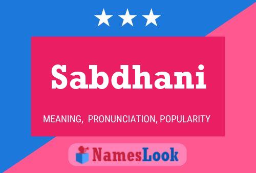 Sabdhani Name Poster