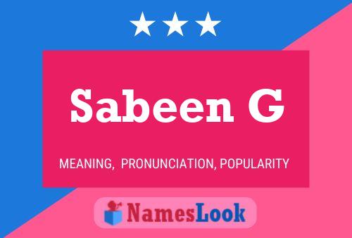 Sabeen G Name Poster