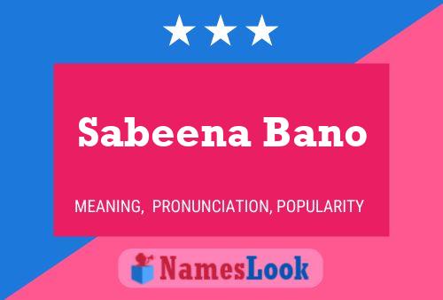 Sabeena Bano Name Poster