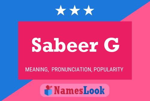 Sabeer G Name Poster