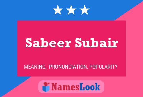 Sabeer Subair Name Poster