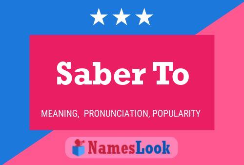 Saber To Name Poster