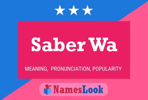 Saber Wa Name Poster