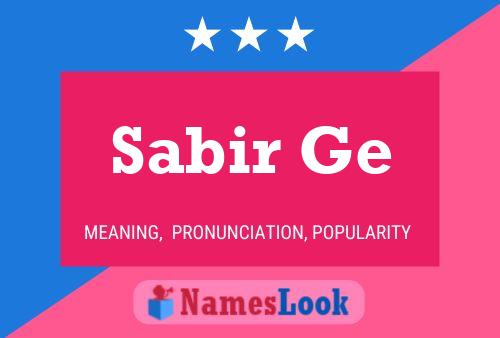 Sabir Ge Name Poster