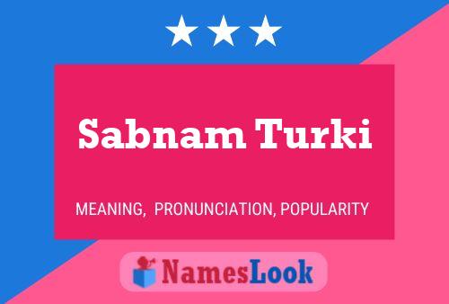 Sabnam Turki Name Poster