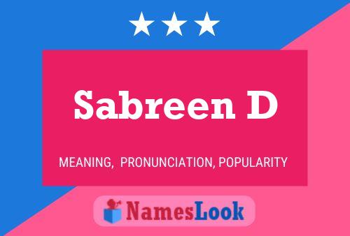 Sabreen D Name Poster