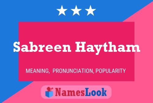 Sabreen Haytham Name Poster