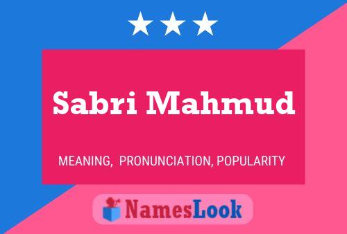 Sabri Mahmud Name Poster