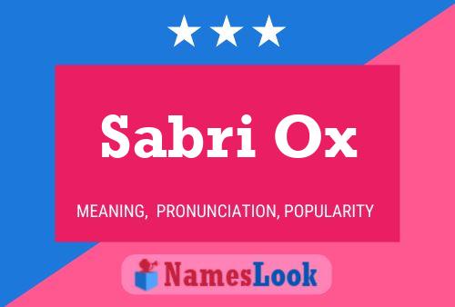 Sabri Ox Name Poster