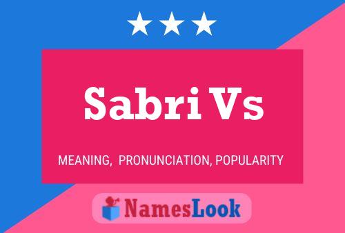 Sabri Vs Name Poster