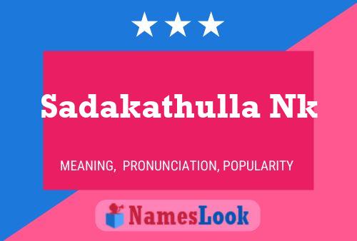 Sadakathulla Nk Name Poster