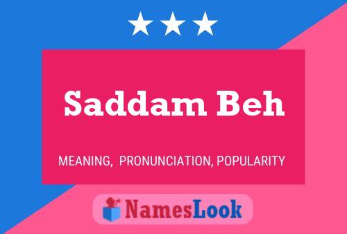 Saddam Beh Name Poster