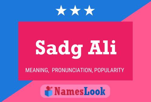 Sadg Ali Name Poster