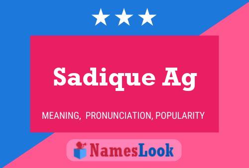 Sadique Ag Name Poster