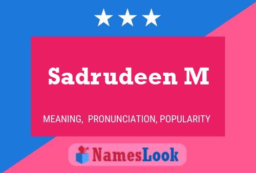 Sadrudeen M Name Poster