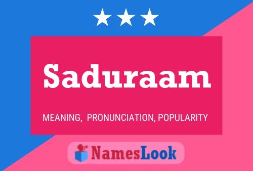 Saduraam Name Poster