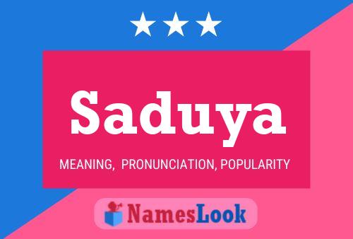 Saduya Name Poster