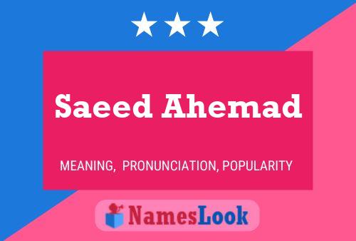 Saeed Ahemad Name Poster