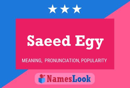 Saeed Egy Name Poster