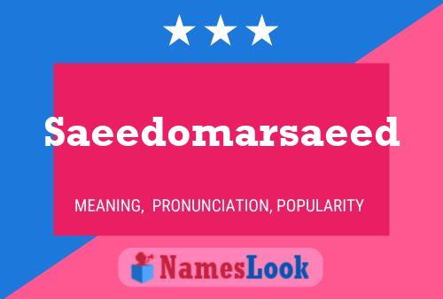 Saeedomarsaeed Name Poster