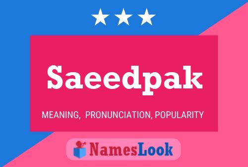 Saeedpak Name Poster