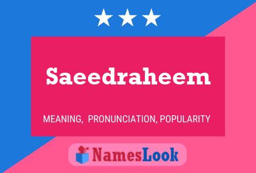 Saeedraheem Name Poster