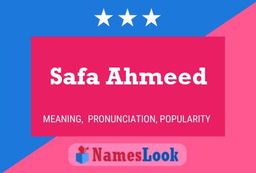 Safa Ahmeed Name Poster