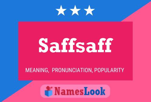 Saffsaff Name Poster